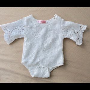 Baby Girls White Lace Onesie